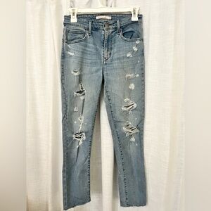 Levi's Distressed Blue Straight Leg Jeans